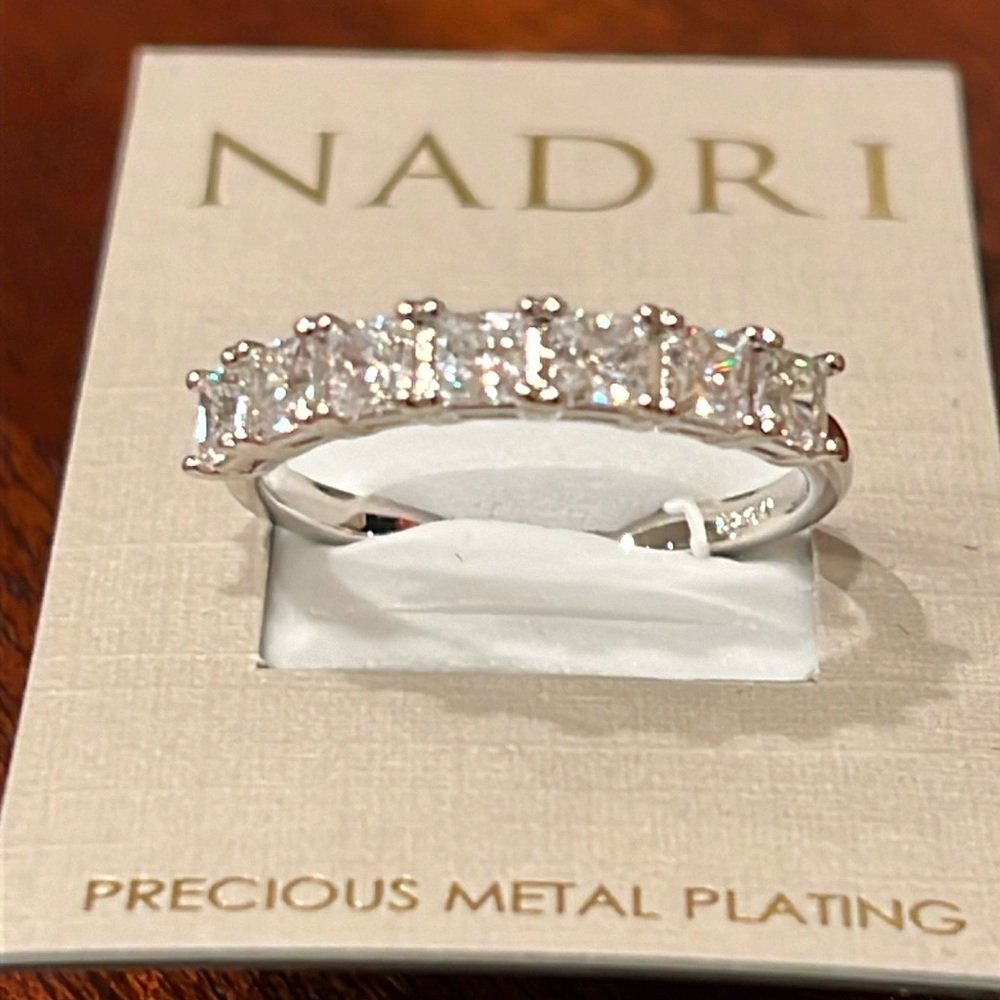 NADRI Square CZ Stackable ring-  sz 8 - NWT